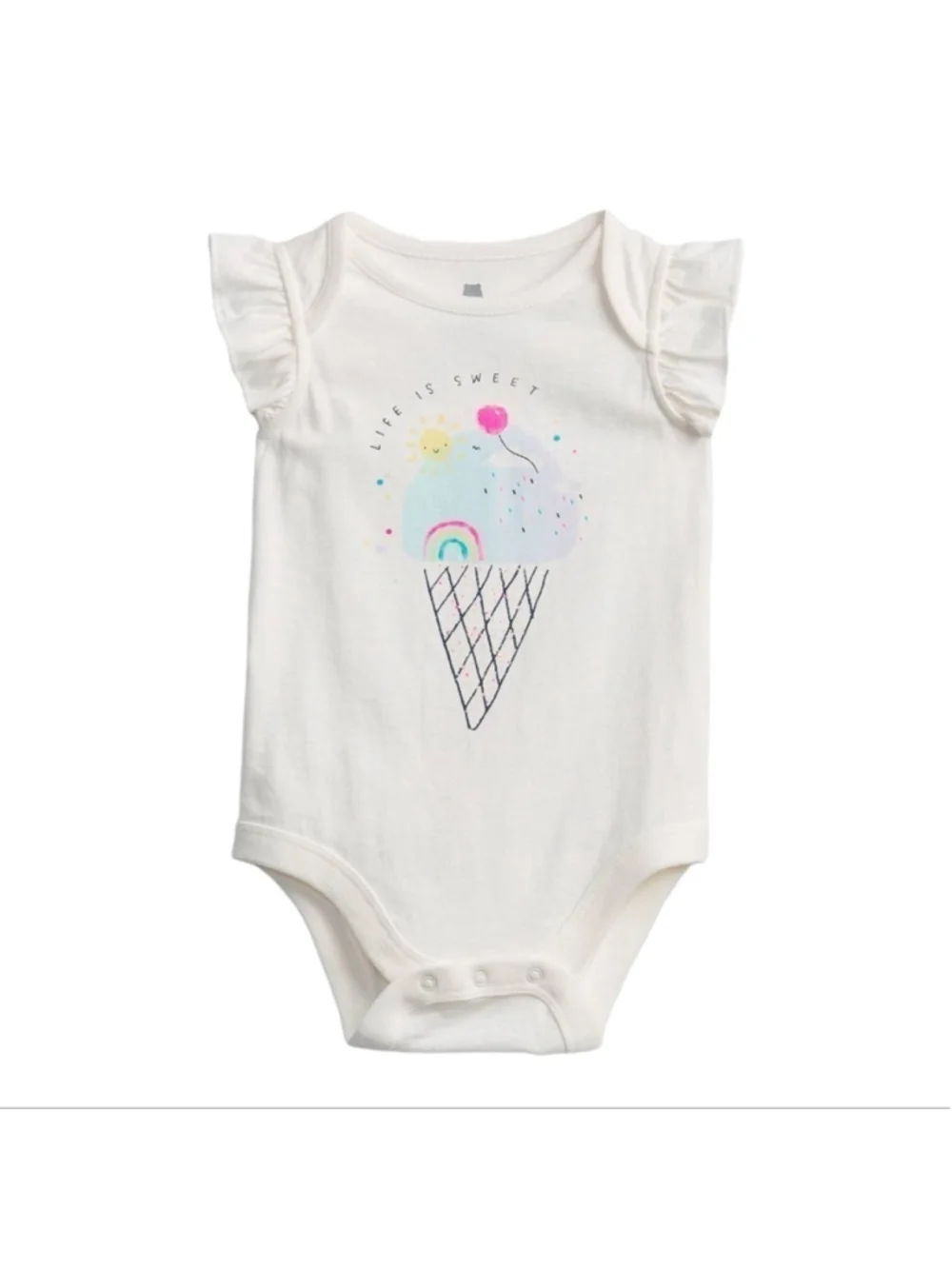 NWT Baby Gap 100% Organic Cotton Ice Cream Body Size 0-3months